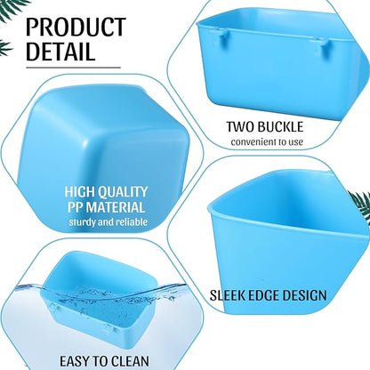 Zhehao 20 Pcs Bird Cage Cups Chicken Feeder Waterer Cups 18 oz Pigeon Feeder Plastic Poultry Wire Cage Hanging Rooster Chicken Water Bowl for Pet Bunny Gamefowl Poultry(Blue)