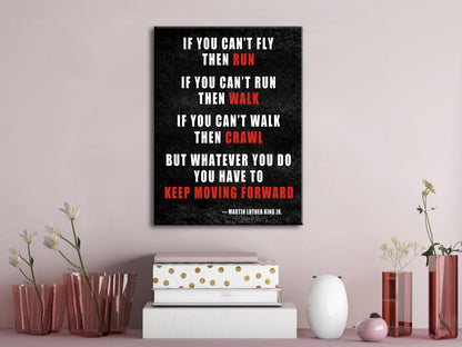 Pyradecor Keep Moving Forward Motivational Classroom Positive Quotes Inspirational Poster Canvas Prints Wall Art for Office Living Room Home Decorations