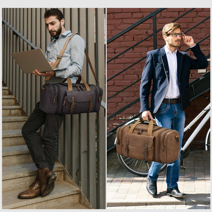Waxed Canvas Duffel Bag 50L, Coffee