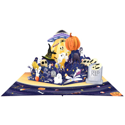 Paper Love Spooky Pop-Up Card | 3D Trick or Treat Halloween Greeting for Kids, Family, or Friends | 5" x 7" w/Envelope and Note Card