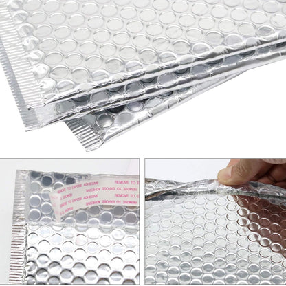 YUENPUN 30 Pack 11.8 x 9 Inch Bubble Mailers, Metallic Silver Padded Mailing Envelopes, Foil Self Seal Waterproof Shipping Envelopes for mailing, packing, Shipping
