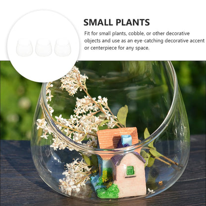 INOOMP 3pcs Slant Cut Glass Bottle Ecological Terrarium Vases Tabletop Micro Landscape Succulent Plant Holder for Home Décor