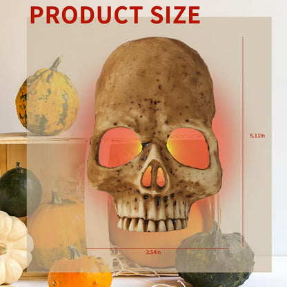 chefensty Skull Night Light, 2026 New Skeleton Night Light, Halloween Horrible Light Decoration for Halloween Party and Home Decor (Grey)