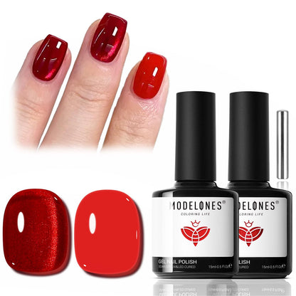 modelones Gel Nail Polish Set 2 Pcs 15ml French Manicure Kit White Nude Pink Jelly Sheer Gel Polish Soak Off UV LED Classic French Tip Gel Polish Natural Nail Art DIY Gift for Women