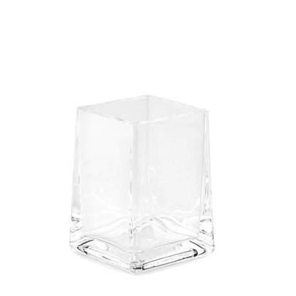 Huang Acrylic Clear Square Tapered Bathroom Toothbrush Holder/Tumbler | Easy to Clean Durable Acrylic | Single Piece Set