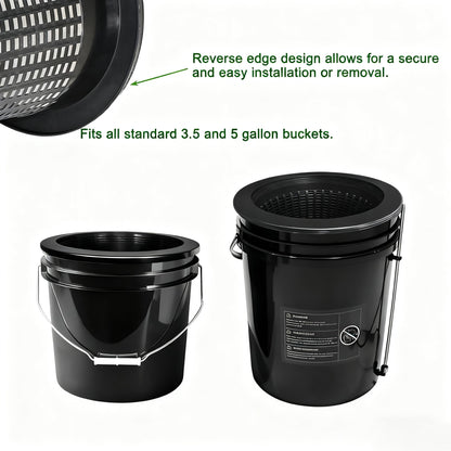 Gyfofix 3 & 5 Gallon Bucket Lid Hydroponic Plant Pot, Small/Medium/Large Opening Mesh Net Cups for Indoor Outdoor Hydroponics Growing System - Medium Opening for Most Hydroponic Crops (2 Pack)