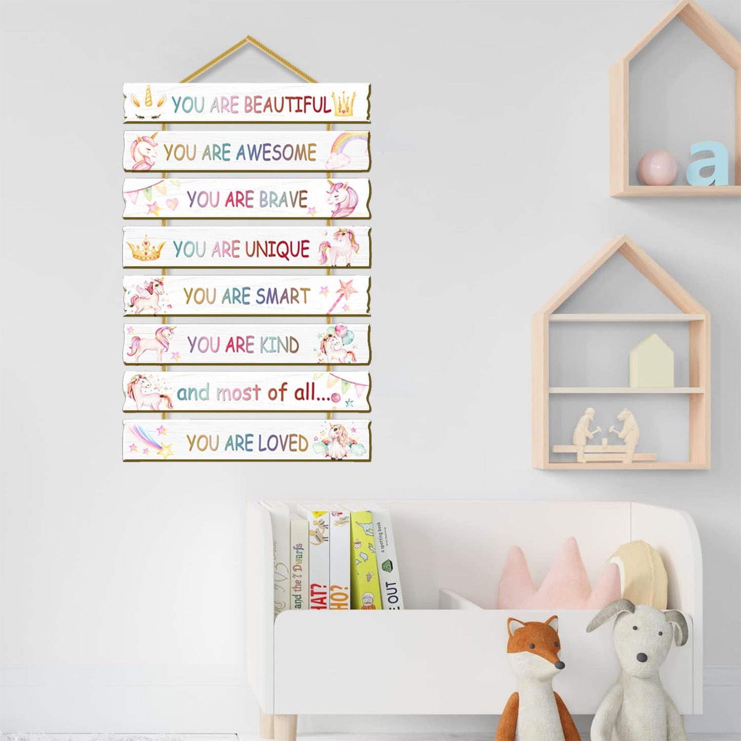 Rutiyoka Unicorn Wall Art for Girls' Bedroom - Inspirational Decor for Kids' Room & Nursery