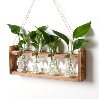 CYZglass Plant Propagation Stations Halloween Skull Plant Terrarium Kit Glass Vases Gift for Father Air Planter Home Office Decor