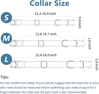 Dog Collar and Leash Set.Soft and Easy to Clean Vegan Leather with Rose Gold Metal Buckle for Small Medium Large Dogs (Off-White, M(13.8"-19.7"))