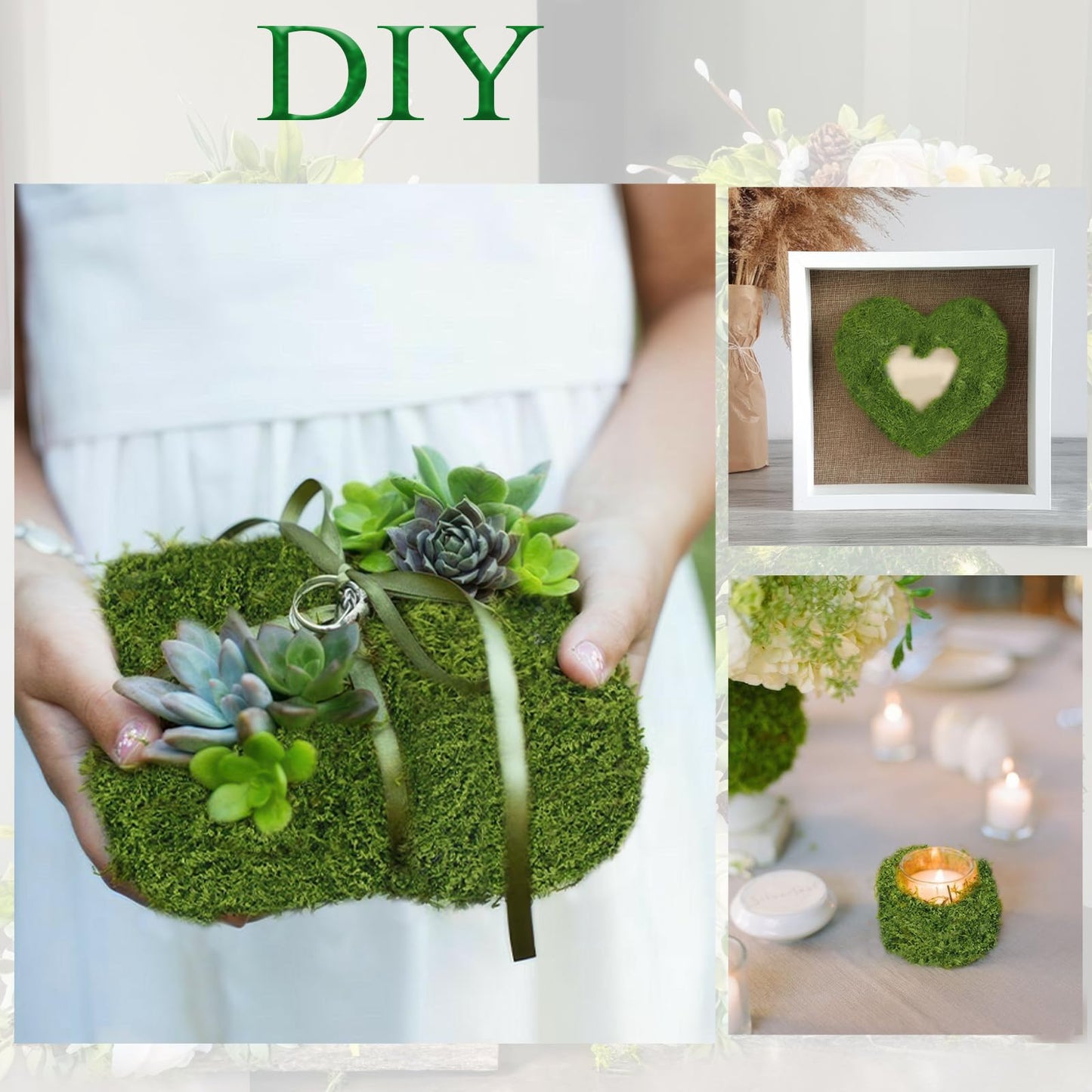 FAICOIA 2 Pcs Fake Moss Table Runner Rolls for Decoration 4" x 47" Artificial Moss for Plants Indoor Green Faux Grass for Planters Crafts DIY Table Centerpieces Fairy Garden Floral Wedding 10 x 120cm