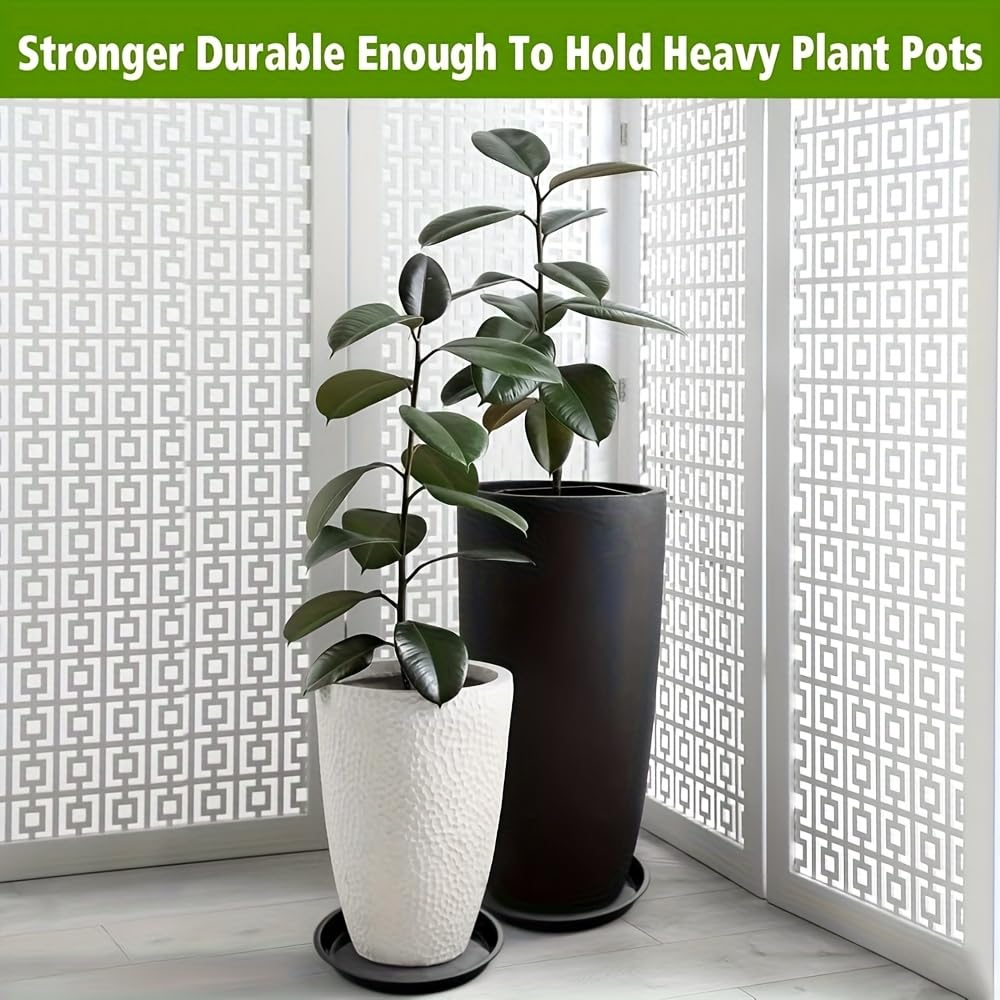 Usyios 16pcs Heavy Duty Round Plastic Plant Trays - Black Saucer for Indoor & Outdoor Flower Pots, Durable Easy-Clean Water Catcher, Sturdy Plant Pot Base for Home & Garden Use