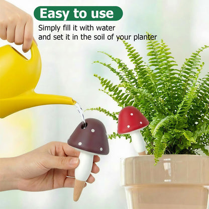 Prashent Plant Watering Globes, 16 Pack Self-Watering Terracotta Spikes - Mushroom Shape Irrigation Devices for Indoor & Outdoor Plants, Slow Release Watering System