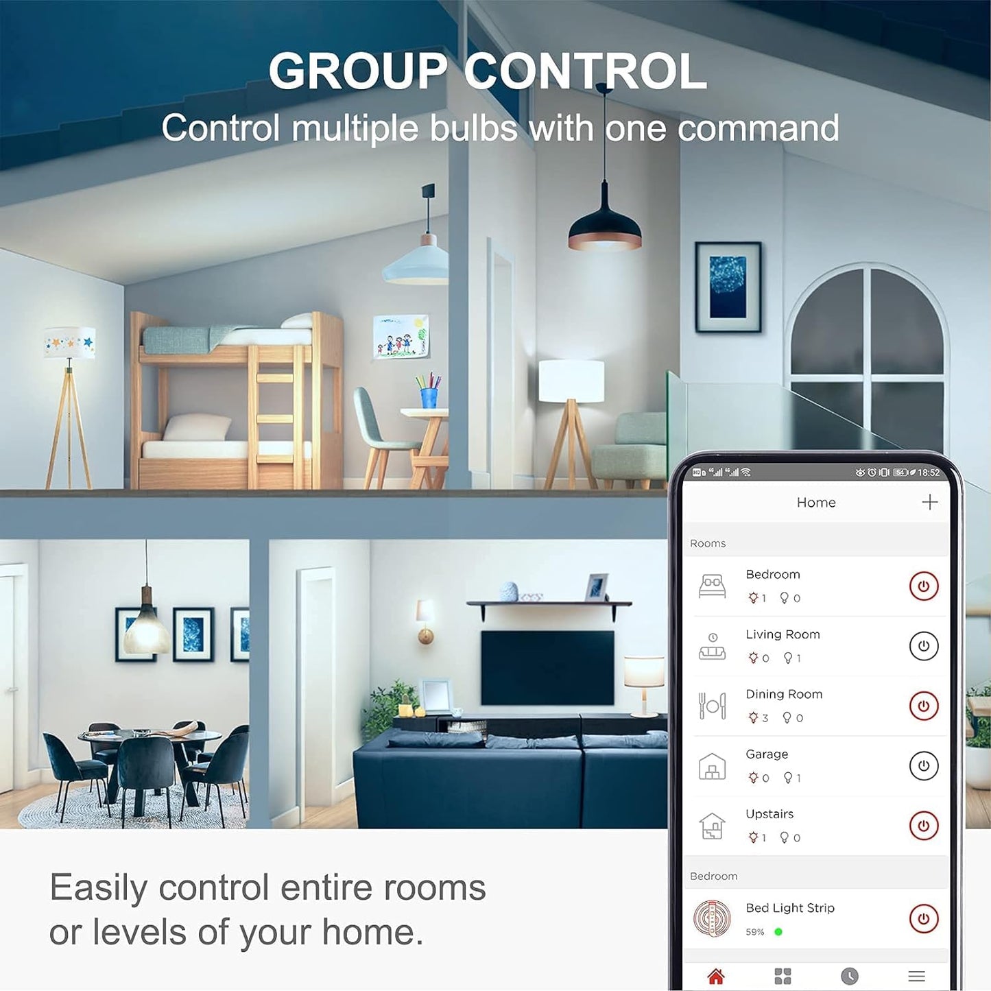 Sengled WiFi Light Bulb - Smart Bulbs That is Compatible with Google Assistant, A19 Daylight (5000K) - No Hub Required, 800LM 60W High CRI)60 Equivalent, 4 Count (Pack of 1)