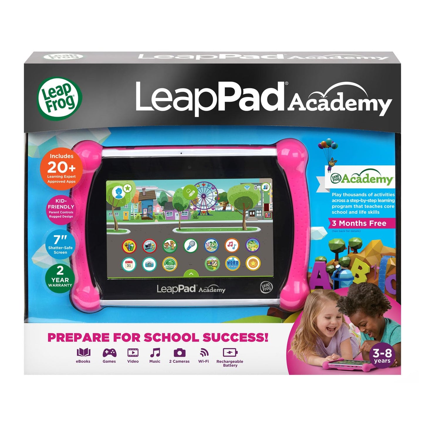 LeapFrog LeapPad Academy Kids’ Learning Tablet, Pink