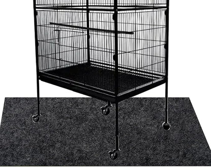 Bird Cage Floor Mat, 30x36 Inch Waterproof Under Pet Cage Liner Mat for Kennel Training, Reptile Aquariums, Non-Slip Felt Mat to Protect Floors