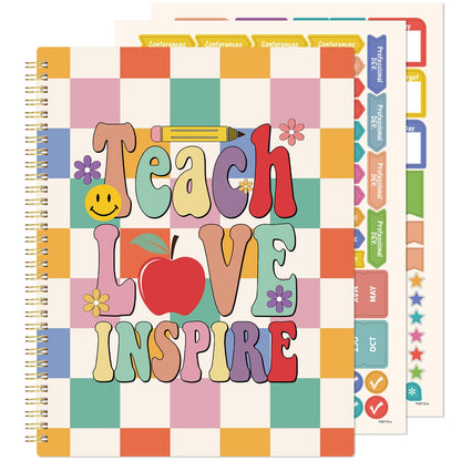 Teacher Planner - Undated Teacher Planner, 8.5" x 11", Lesson Plan Book With Stickers, Class Schedule, Weekly Calendar, Great for School
