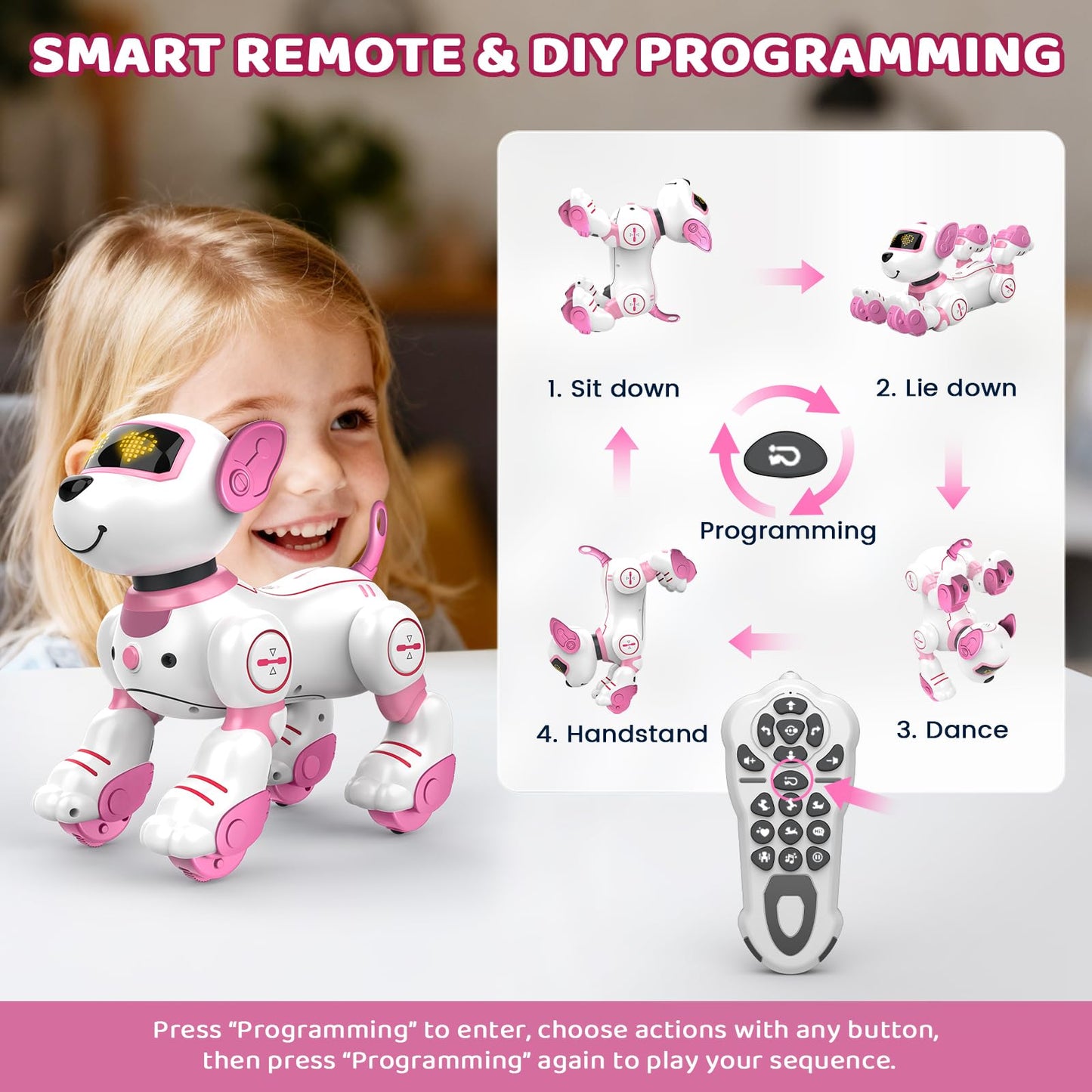 great dachong Robot Dog Toy for Kids 3-12: Remote Control Interactive Robot Puppy with Touch & Follow, Programmable Tricks, Dancing & Walking, Birthday Gift for Smart Boys & Girls