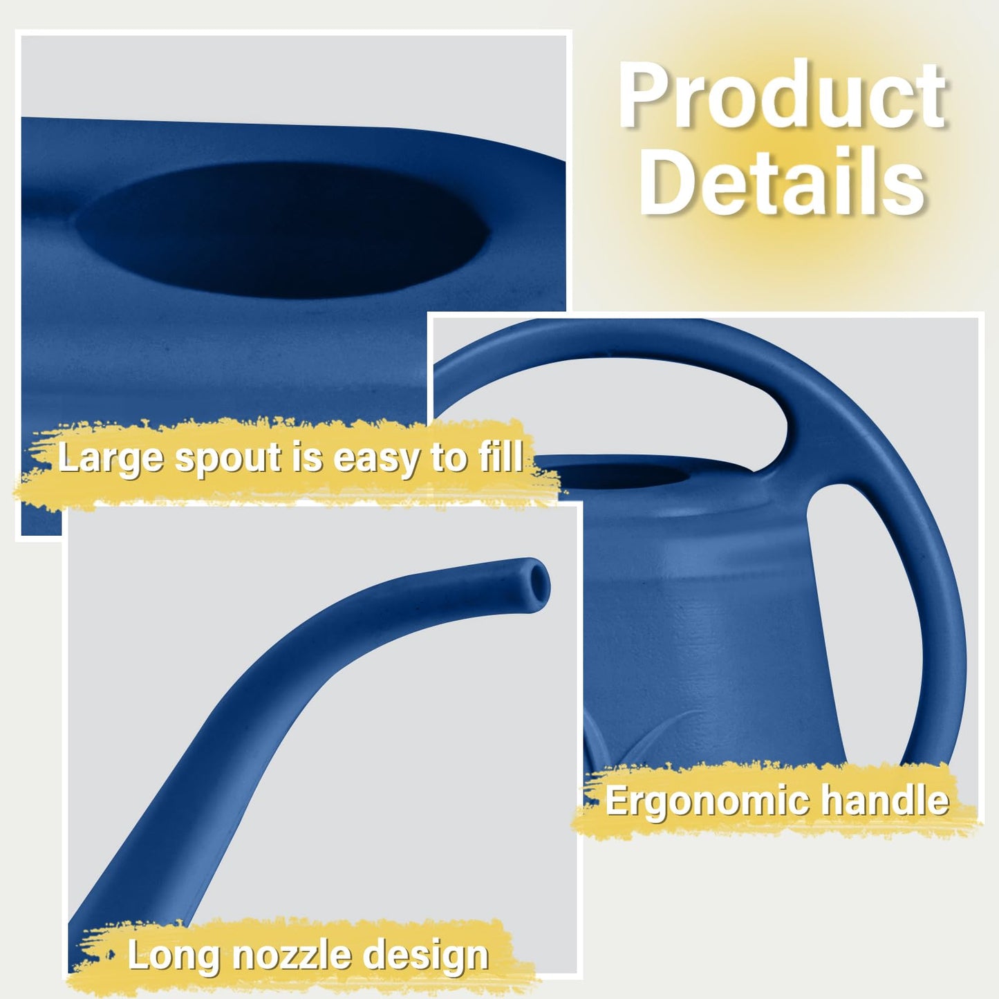 ZXJ Plant Watering Can - for Indoor and Outdoor Home Garden Plants - with Long Spout - Blue - 1/2 Gallon