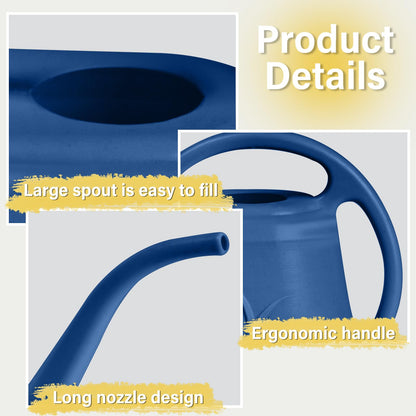 ZXJ Plant Watering Can - for Indoor and Outdoor Home Garden Plants - with Long Spout - Blue - 1/2 Gallon