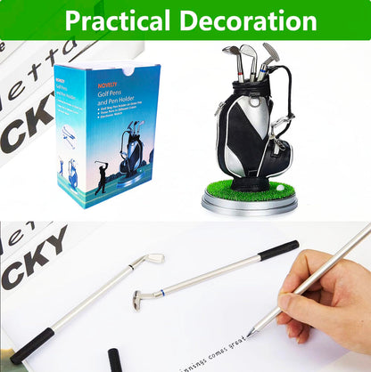 Golf Gifts for Men - Ideal Stocking Stuffers for Adults, White Elephant Gifts for Golfers, Dad, Him, Coworkers, Boss on Christmas & Birthday - Funny Golf Pen Holder, Home Office Decor Desk Accessories
