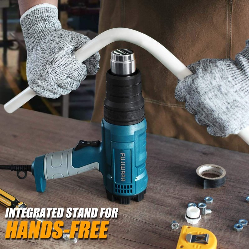 Heat Gun Kit 1500W with Dual-Temperature 5 Nozzles,Hot Air Gun 122ᵒF-1022ᵒF Heating in Seconds for DIY Shrink PVC Tubing/Wrapping/Crafts,Stripping Paint (1500W 2 Gears Temp Setting)