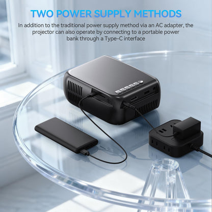 Mini Projector with Wi-Fi 6 and Bluetooth 5.4,Full HD 1080P Portable Projector Electric Focus,Projector for Bedroom Entertainment Smartphone/HDMI/TV Stick/Windows/USB