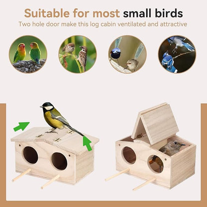 Parakeet Nesting Box, Bird House Wood Breeding Box Parrots Mating Box Bird House Budgie Pet Bird Nests House for Parrots Swallows Breeding Box Cage Birdhouse Accessories