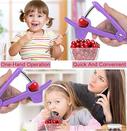 Cherry Pitter Olive Pitter Tool, Cherry Pitter Remover, Fruit Pit Core Remover with Space-Saving Lock Design for Make Fresh Cherry Dishes, Cherry Pie and Jam and Cocktail Cherries