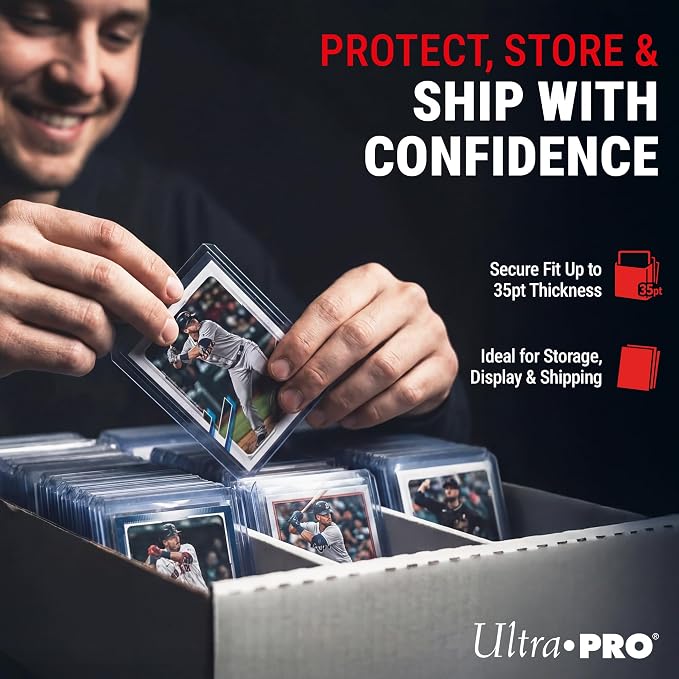 Ultra Pro Toploaders and Card Sleeves Bundle – 3" x 4" Clear Regular Toploaders & Soft Penny Sleeves for Standard Size Cards – Hard Plastic Card Protectors for Collectible Trading Cards – 200 Pack