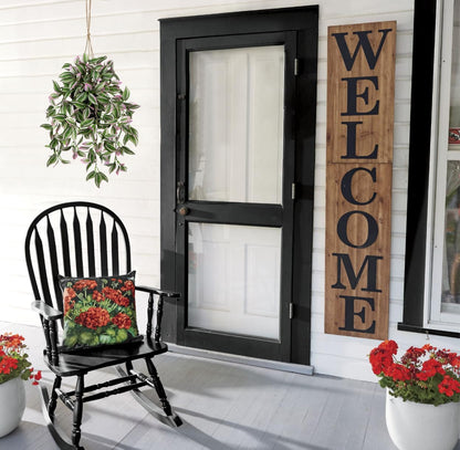 Briful Fake Hanging Plants 17.7" Faux Watermelon Peperomia Silk Plants with Black Pot Artificial Hanging Greenery for Home Garden Balcony Outdoor Patio Decor