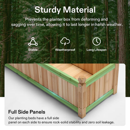 VIVOSUN 3.6 x 1.3Ft Wooden Raised Garden Bed, 43.5 x 16 x 14 Inches, Outdoor Wood Planter Box with Screwdriver and a Liner for Garden, Patio, Balcony, Backyard and Outdoors