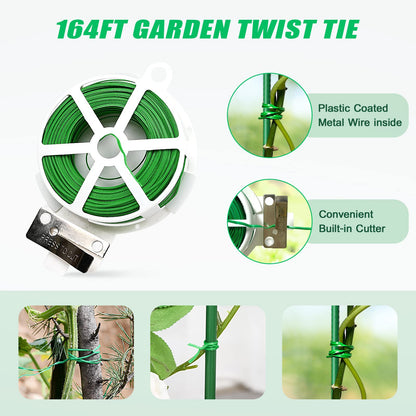 DoCred Cucumber Trellis, 2 Pack Foldable A Frame Trellis for Raised Bed Climbing Plants, Vegetables, Includes Plant Support Clips, Twist Ties, Plastic Ties- Made from PVC-Coated Steel