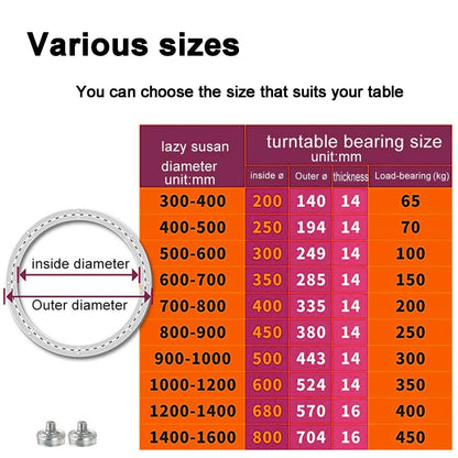 WSFDJX Turntable Bearing,Lazy Susan Turntable Swivel Base,(Ø20-80 Cm), Lazy Susan Round Turntable Bearing,Turntable Kaleidoscopes, for Turn Table,TV Monitor Stand, Electronic Repair(200mm (8 inches))