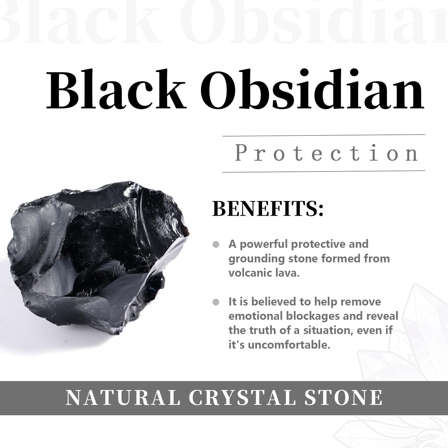 Rockcloud Pyramid Energy Generator, Reiki Chakra Healing Crystal Stone,Black Obsidian