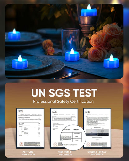 BEICHI Flameless Candles, Tea Lights Battery Operated, No Flickering Votive Candles LED Tea Lights for Halloween Christmas Wedding Home Decor (50 Pack, Blue)