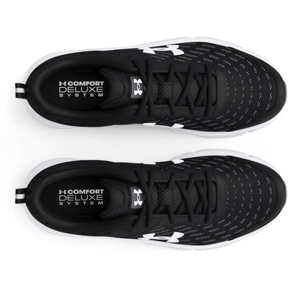 Under Armour Men's Charged Assert 10 Running Shoe, (001) Black/Black/White, 14 XX-Wide