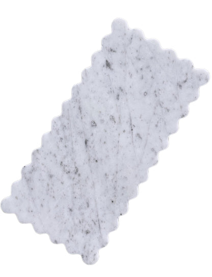 Marble Scalloped Tray, 12" x 6" Serving Stone Board, Scallop Tray to Home Bathroom Vanity Kitchen Countertop Decor, Marble Cutting Board for Cheese Display(Calacatta White)