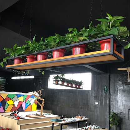 Hanging Flower Pot Display Rack - Wooden & Metal Plant Stand for Balcony, Bar, Patio, Garden - Adjustable Sizes 60/80/100/120/140cm - Stylish Railing Shelf for Flower Baskets