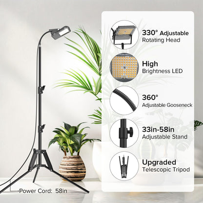 SANSI Grow Lights for Indoor Plants, Dimmable 45W Plant Lights for Indoor Growing, 88 LEDs Full Spectrum Plant Grow Light Adjustable Tripod Stand 33-58 Inches, Auto On/Off Timer with Remote Control