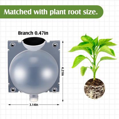 Threehoney 30 Pcs Air Layering Propagation Kit Reusable Half Black Half Transparent Grafting Ball Air Layering Pods Propagation Box Plant Rooting Grafting Box for Plants, Medium