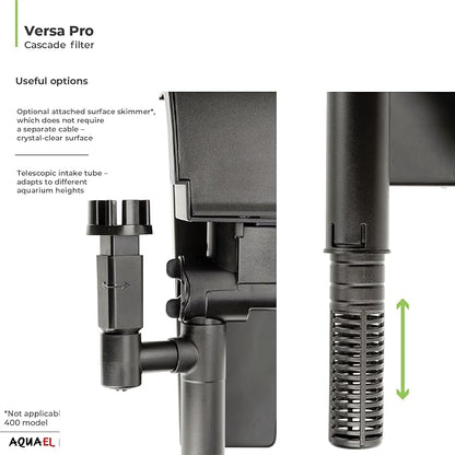 Aquael Versa Pro 40 Power Filter - Hang On Back Filter For Aquariums