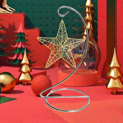 Fosinz 6 Inch Silver Ornament Display Stand, Metal Ornament Hanger Stand for Hanging Glass Globe, Air Plant Terrarium, Christmas Ornament, Witch Ball, Home Office Wedding Decoration (Sliver)