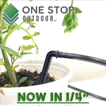 50 Pack 6" Inch Angled Drip Emitter Stake, (FITS 1/4" & 1/8" TUBING) for Precise Watering & Irrigation, Greenhouse, Container Gardening, Home Garden, and Hydroponics Growing