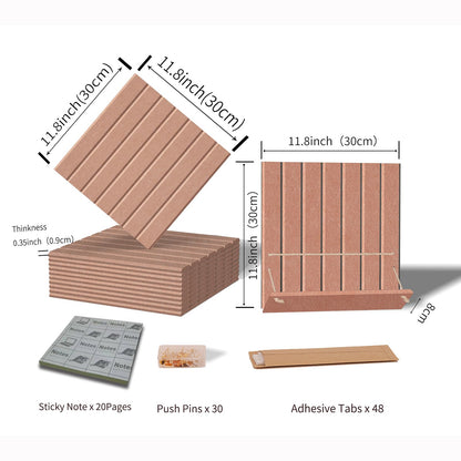12 Pack Bulletin Boards 48" x 36" Alternative Cork Board for Office,Built-in Storage Device，Large Cork Boards for Walls ， Felt Wall Tiles, Contains Removable Security Stickers and PushPins (V-Pink)