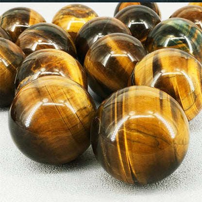 2.36-2.76inch/6-7cm Natural Tiger's Eye Crystal Sphere, Hand Polished Tiger Eye Stone Ball, Healing Crystal Decorative Sphere, Reiki Energy Stone Crafts, Feng Shui Home Ornament, Gift a Small Base