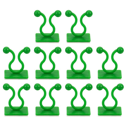uxcell 100Pcs Plant Climbing Wall Fixture Clips, Plant Fixer Self-Adhesive Hooks Wire Fixing Supporting for Indoor Outdoor Decoration and Cable Wire Fixing (Green, 8mm/0.31")