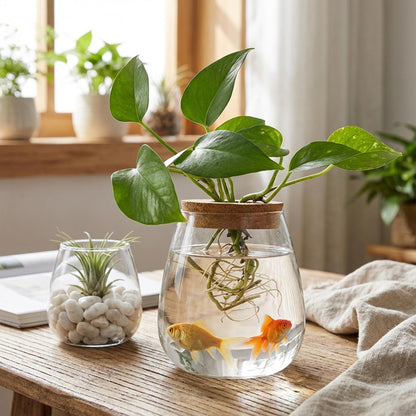 Xoeryoy Propagation Vases for Plants, Clear Glass Terrarium Jar with Wooden Stopper for Hydroponics, Creative Home Decor and Tabletop Plant Propagation Station