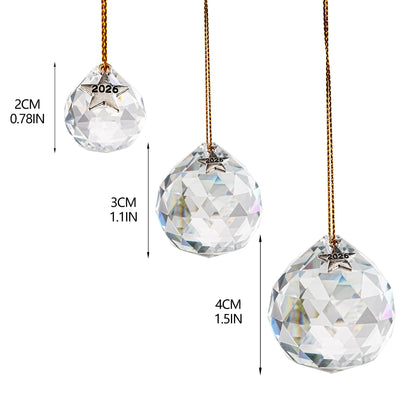 LOULIQIGIFT 13pcs Clear Crystal Ball Hanging Ornaments for Window Chandelier Parts 2026 Hanging Prisms for Birthday Wedding Mother's Day Decorations (20mm/30mm/40mm)