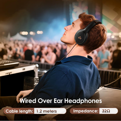 USB C Headphones Wired Headphones Over Ear with HD Mic, Foldable Active Noise-Canceling Headphone for iPad/Sports/School/Travel/iPhone 17/16/15, Samsung S25/S24, Google Pixel 9,Ideal Gifts-Brown