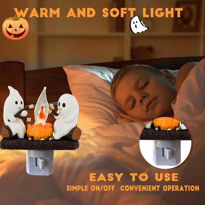 Ghost Campfire Nightlight, Ghost Flickering Night Light, Campfire Flame Halloween Nightlight